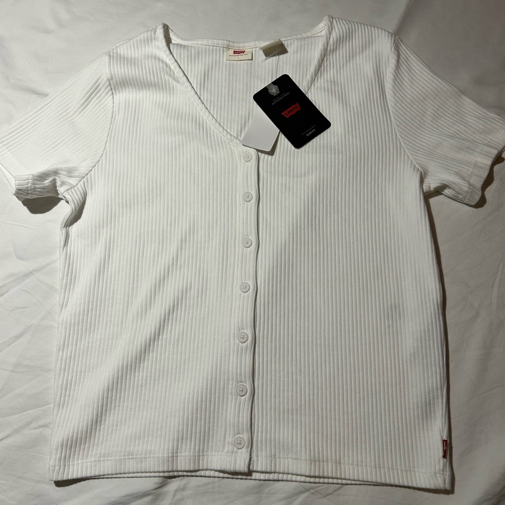 Levi's White Muse Slim Fit Short Sleeve Tee Size L